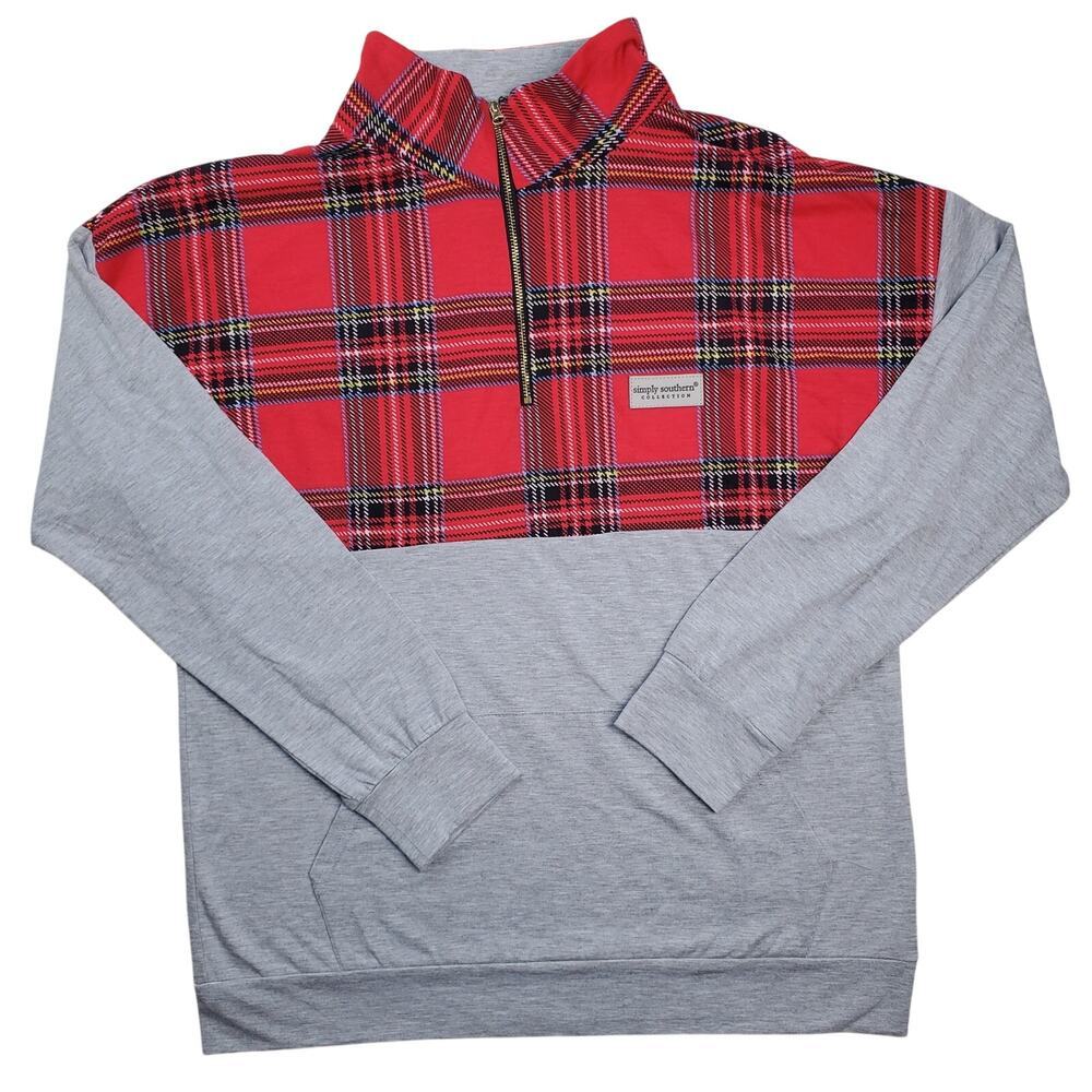SIMPLY SOUTHERN COLLECTION Plaid Christmas Pullover